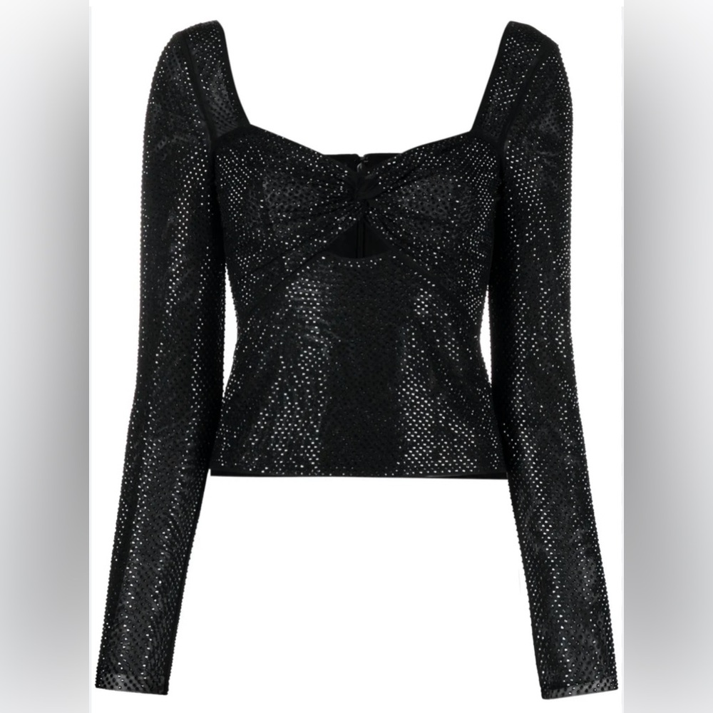 Self-Portrait Black Glitter Blouse NWT
